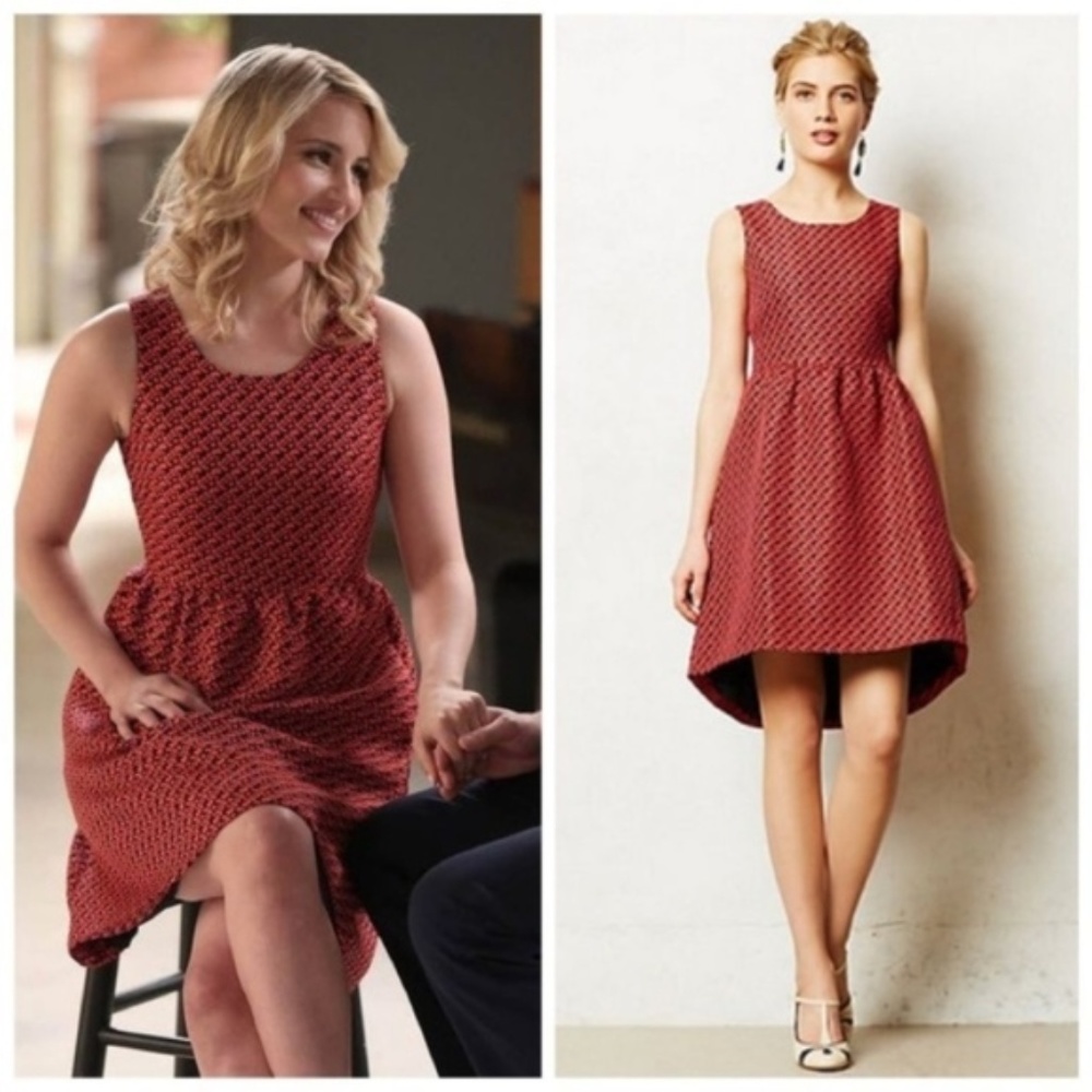 Anthropologie Lili Wang Geo Jacquard Dress